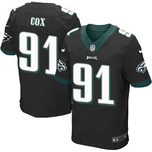 Men's Elite Fletcher Cox Nike Jersey Black Alternate - #91 NFL Philadelphia Eagles